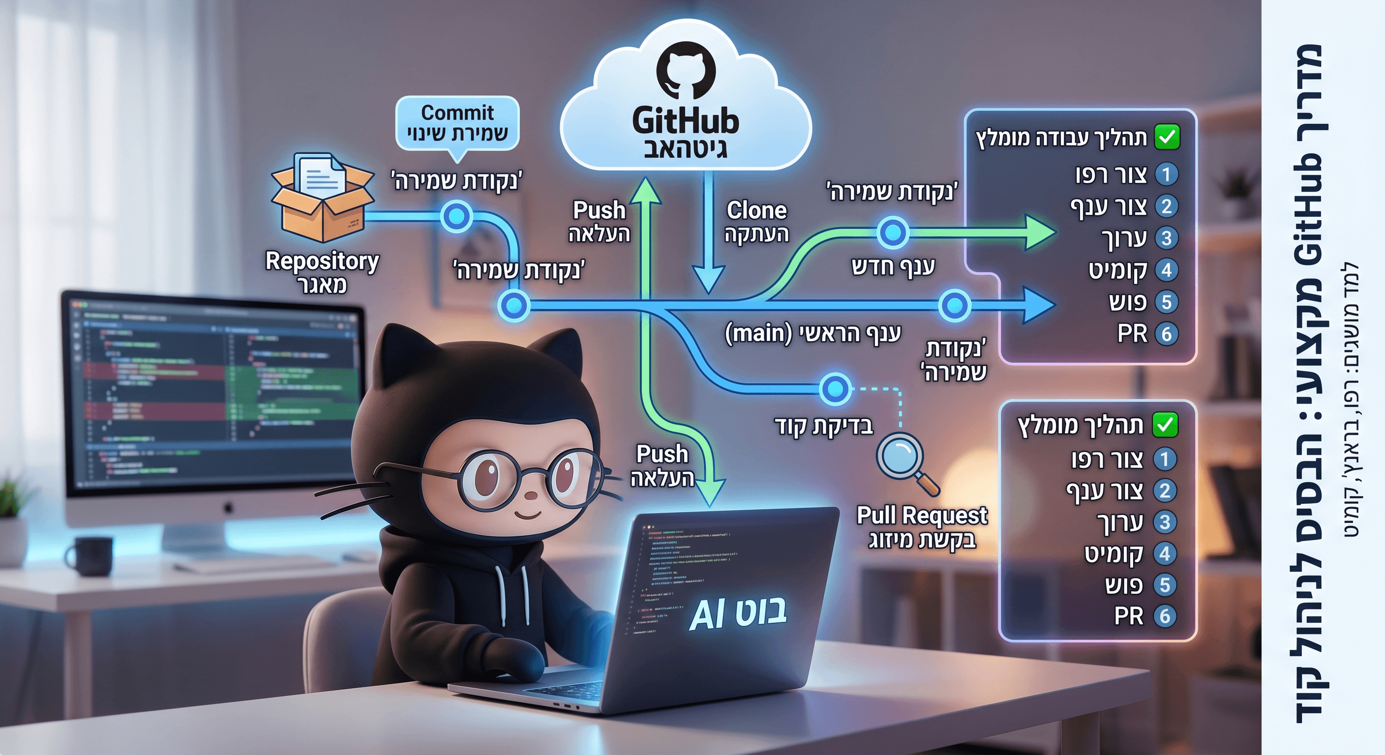 מדריך קצר ומסודר ל־GitHub (גיטהאב)